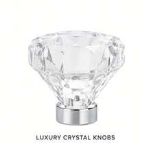 6/10pcs Crystal Glass Cabinet Handles 30mm Diamond Shaped Drawer Kitchen Cabinet Vanity Cabinet Wardrobe Pulls (30mm, Transparent) - New Crystal Style - View 3