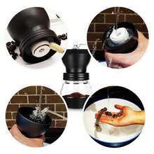 Lightweight Manual Hand Crank Coffee Grinder With Ceramic Burr, Glass Bean Hopper, Adjustable Grind Size, Portable Decorative Coffee Mill, Home Kitchen Gift For Coffee Lovers (Includes Small Brush) - Multicolor - View 6