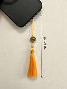 New Chinese Style Chinese Knot Tassel Phone Lanyard Faux Jade Bead Mini Thin Cord Vintage Oriental Bag Key Charm Multi Color Available - Baby Pink - View 7