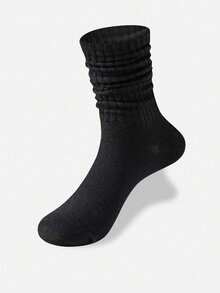 1/5/10 paires de chaussettes à bulles noires mode pour femmes, confortables et respirantes, style européen classique, chaussettes mi-mollet décontractées, convenant aux marques de mode, chaussures en canevas, baskets, chaussettes, chaussettes d'automne - Noir - Voir 2
