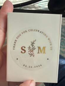 1/10/20/40/80/160/320pcs Custom Gold Foil Botanical Wedding Stickers, Personalized Gold Wedding Favour Labels, 4-6cm,Various Patterns,Clear Wedding Envelope Seals,Clear Wedding Stickers With Gold Foil,Infinity For Wedding Favors, Cups Labels Stickers - Multicolor - View 9