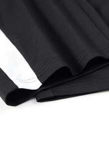 1pc Men's Minimalist College Style Creative Typography Print Straight Leg Loose Casual Sports Long Pants - Black - View 7