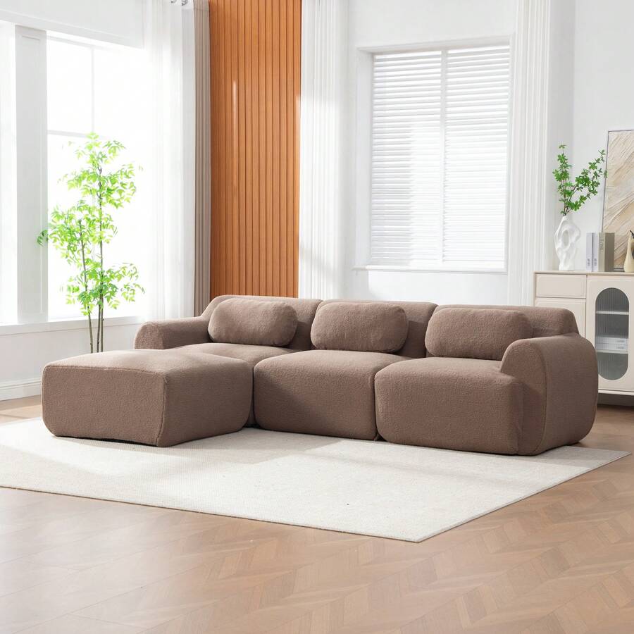 Modular Sofa Chenille 3 Seat Camel - Camel 3 Seat - View 1