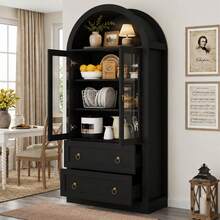 Modern Bow Sideboard Black 80x36x170 Cm - Black - View 1