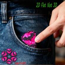 6pcs Flat Guitar Picks Made Of Durable ABS Material, Black Bat Design In The Center, Pink Purple Gemstone Inlaid On The Edge. It's The Perfect Holiday Gift For Music And Guitar Enthusiasts. - Multicolor - View 4