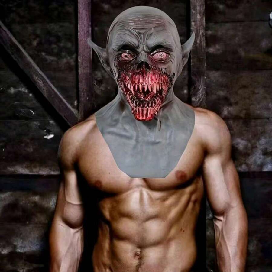 1 buah Topeng Lateks Vampir Horor Halloween, Topeng Wajah Zombie Menakutkan, Topeng Pesta Cosplay Horor - MultiWarna - View 1