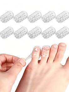 50pcs, Toe Protection Covers - Breathable Unisex Design. Featuring Fine Breathable Holes And Soft Silicone Material, Providing Anti-Slip Support. Effectively Relieves Pressure Pain From Tight Athletic Shoes, Prevents Blisters From High Heels, And Avoids Friction-Related Injuries During Exercise. This Practical Home Protection Set Requires No Complicated Installation, Is Easy To Clean, And Reusable - Multicolor - View 10