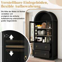 Modern Bow Sideboard Black 80x36x170 Cm - Black - View 9