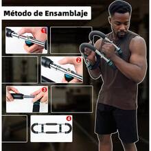 Ejercitador de Brazo y Expansor de Pecho Ajustable, Shaker Arm Trainer 30-50KG, Power , Chest & Arm Workout Equipment for Men & Women, Chest Exerciser, Detachable Portable Power  Bar - Azul - Ver 6