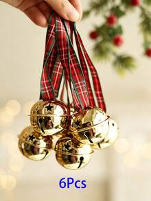 1 Set 6 Pezzi Campanelli Natalizi Riutilizzabili Con Corda, Adatti Per Decorare Albero di Natale, Ghirlanda, Vite, Decorazione Casa, Applicabili Per Natale, Ognissanti, Pasqua, Ringraziamento, Stagione di Laurea E Altre Occasioni, Possono Essere Appesi All'Albero di Natale, Regalo Perfetto Per Festa di Natale, Decorazione Natalizia, Decorazione Stanza, Ornamento Albero di Natale Fai-da-Te - oro - Visualizzare 7