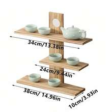 3-Tier Solid Wood Perfume Rack, Cosmetic Display Tray, Suitable For Home Decor, Jewelry Display, Cosmetic Storage And Ornament Placement, Also For Tea And Snacks, Kitchen Storage, Garden Tray - View 13