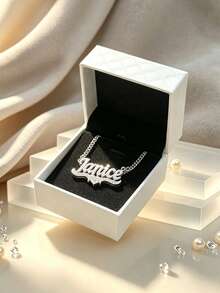 Custom Stainless Steel Name Necklace With Heart And Letter Pendants, Personalized Jewelry Gift For Women And Bridesmaids - One Size - View 10