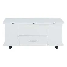 Mesa Auxiliar Ajustable Altura, Mesa de Café Móvil, 4-en-1 Multifunción, Convertible en Mesa de - Blanco - Ver 9