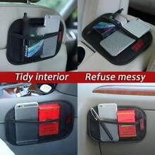 2pcs Car Mesh Bag Oxford Fabric Storage Net Bags Car Interior Organizer Phones Coins Keys Storage Auto Stowing Tidying Tools - Large - View 2