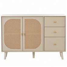 Modern Sideboard Offwhite 120cm With Doors And Drawers - White - View 4