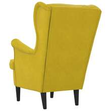 vidaXL Velvet Armchair, Mustard Yellow, 74x84x100 Cm, Seat Height 42 Cm, Weight Capacity Up To 110 Kg, Living Room Upholstered Armchair With Armrests - Yellow - View 6