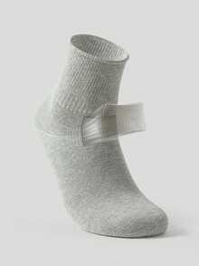 Men's Plus Size Loose Cuff Mid-Calf Cotton Socks, High Elasticity Non-Binding, Suitable For Swollen Feet, Black White Grey Solid Color All-Season Casual Socks - Multicolor - View 6