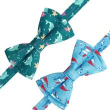 Gelwoo 2 Pack Breakaway Cat Collar With Removable Bow Tie And Bell For Boy Girl Cats,Cute Cotton Kitten Collar With Purple Lavender And Red Flower Pattern For Female Male Cats (Dolphin&Amp;Sailboat) - ColorB - View 5