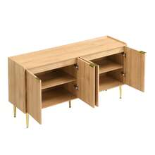 Modern Sideboard White With Adjustable Shelves - Natural - View 3