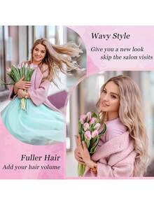 360° 3D Hair Accessory For Women, Sparse Top Design, 22-Inch Curly Wavy Hair Piece With French Layered Hair Clip, Suitable For Daily Wear And Parties, Halloween - Multicolor - View 6