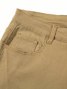 Men's Fashion American Casual Slim Fit Stretch Ankle Length Tapered Jeans - Khaki - View 6
