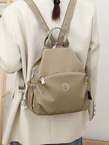 New Backpack For Women, Commuting, Casual, Versatile, Outdoor - Khaki - View 4