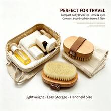 Soft Bristle Bath Brush Exfoliating Body Scrubber Shower Brush For Body Scrubbing And Back Scrubbing Home Use - Apricot - View 6