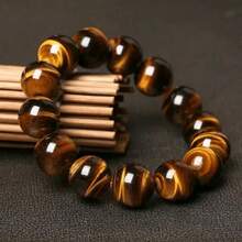 Elegant Punk Tiger Eye Stone Bracelet - Unisex, Handmade, Perfect For Yoga And Couples, No Electroplating - Tiger Eye Stone - View 2