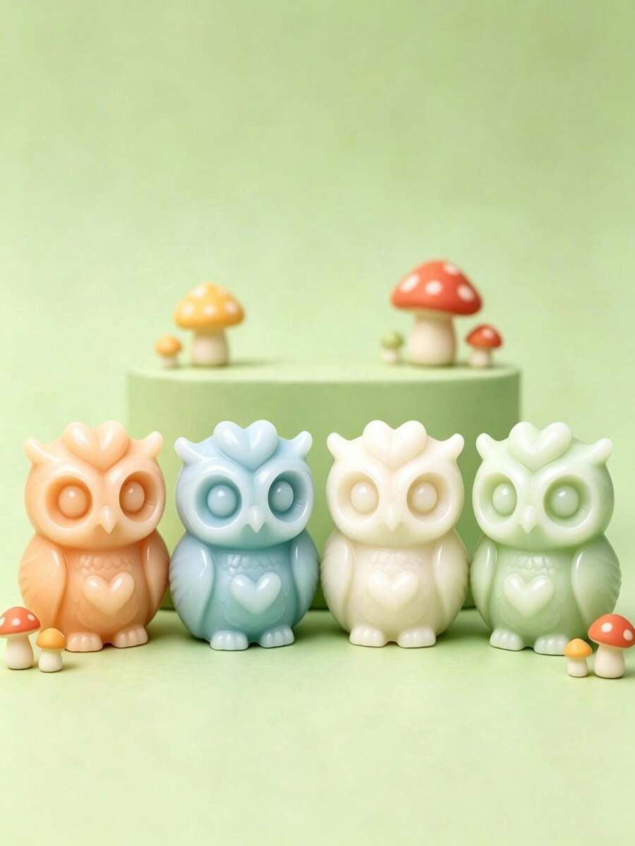 1pc Pumpkin/Ghost/Owl/Birthday Duck Shaped Aromatherapy Candle Silicone Mold, Home Decor/Gift Plaster Mold, Handmade Epoxy Resin Casting Mold, Art Decorative Clay Plaster Mold/Non-Stick Easy Release/Heat Resistant - D-white - View 1