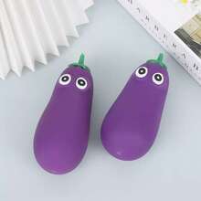 Tachimi 1pc Eggplant Daily Play Kit Produced With Sqiushy Crunchy Squishy Material Slow Rising Squishies Multi-Scene Fidget Toys General Daily Use Kids Toys For Household Indoor Leisure Time Shipped Randomly - Multicolor - View 4
