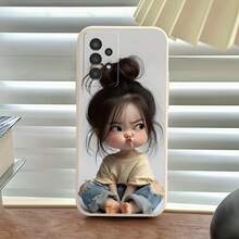 Funda para teléfono - Funda para teléfono con diseño de una linda niña, adecuada para iPhone 15ProMax/15Pro/15Plus/15/14ProMax/14Pro/14Plus/14/13ProMax/13Pro/13Mini/13/12ProMax/12Pro/12Mini/12/11ProMax/11Pro/11/XR - Blanco antiguo - Ver 1