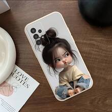 Funda para teléfono - Funda para teléfono con diseño de una linda niña, adecuada para iPhone 15ProMax/15Pro/15Plus/15/14ProMax/14Pro/14Plus/14/13ProMax/13Pro/13Mini/13/12ProMax/12Pro/12Mini/12/11ProMax/11Pro/11/XR - Blanco antiguo - Ver 3