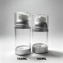 1件 150ml/100ml 大口徑真空泵瓶，壓克力臉部清潔劑真空乳液分裝瓶，透明精華液身體乳液可補充旅行容器空瓶，旅行分裝瓶組 - 彩色 - 查看 6