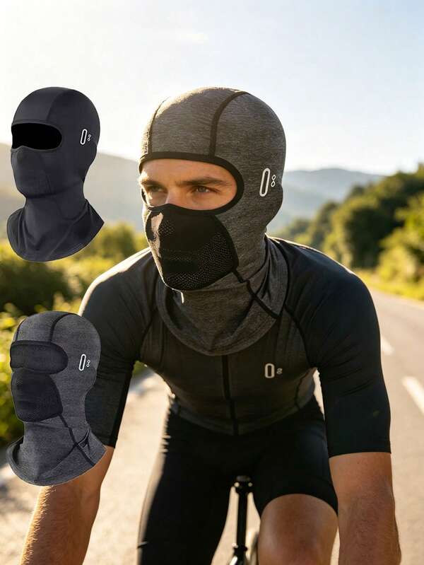 1 bộ mũ trùm đầu balaclava nylon màu trơn unisex, mặt nạ toàn mặt một lỗ cho đạp xe, phù hợp đi ra ngoài hàng ngày và hoạt động ngoài trời