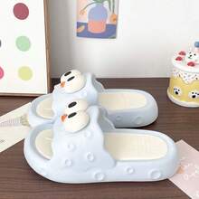 Summer New Cute Cartoon Indoor Home Open Toe Slippers Soft Sole Comfortable Thick Bottom Wear-Resistant Sandals - Blue and White - View 3