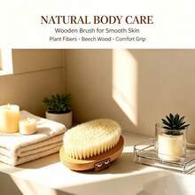Soft Bristle Bath Brush Exfoliating Body Scrubber Shower Brush For Body Scrubbing And Back Scrubbing Home Use - Apricot - View 7