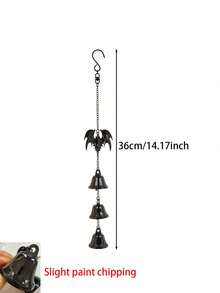 1 pieza Campana de viento de metal hecha a mano, Campana de viento vintage hecha a mano, Campana de hierro rústica clásica con cadena decorativa, Rústico clásico, Para jardín exterior, hogar & decoración exterior, Adorno colgante de metal rústico, Decoración de campana de viento exterior para patio, terraza y pared - b - Ver 9