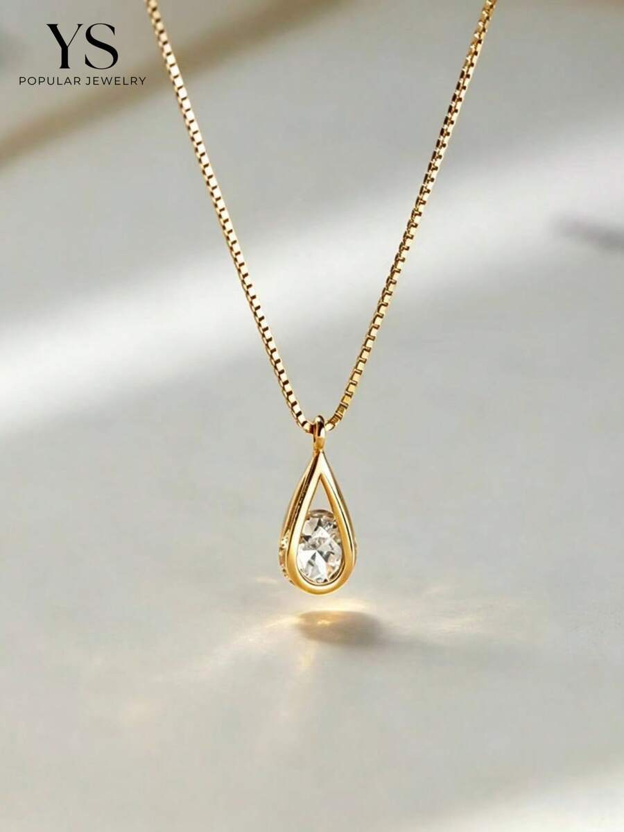 1pc Fashionable Water Drop Pendant Necklace Suitable For Women's Daily Wear