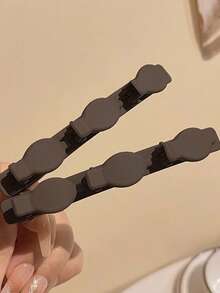 1pc Women's Black ABS Decorative Side Hair Clip, Minimalist & Casual Style Fashion Hair Accessory, Suitable For Daily Use Claw Clip, Hair Clip, Hair Claw, Hair Clip Ornament, Suitable For School Supplies - Multicolor - View 5