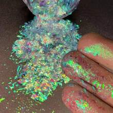 1pc 4-Color Nail Art Powder Opal Powder Dreamy Polarized Powder Thin Ice Crystal Snow Velvet Powder Cloud Brocade Powder Fairy Nail Decoration Glitter Powder - A - View 8