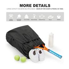 1PC Outdoor Tennis Drawstring Backpack For Court Training, Large Capacity, Dual Pockets, Portable Backpack - Multicolor - View 5