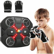 Awinto, Juguete Deportivo para Niños, Objetivo de Boxeo Inteligente Bluetooth Montado en la Pared, Tapete de Entrenamiento con Guantes de Boxeo, para Niños y Niñas de 3 a 12 Años y Mayores. - Negro M - Ver 3