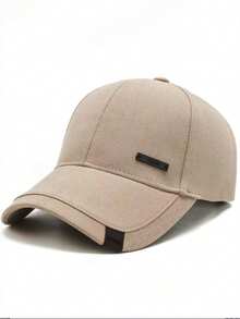 1pc Men's Baseball Cap, Outdoor Adjustable Sun Protection Casual Hat, Spring/Autumn Style - Khaki - View 1