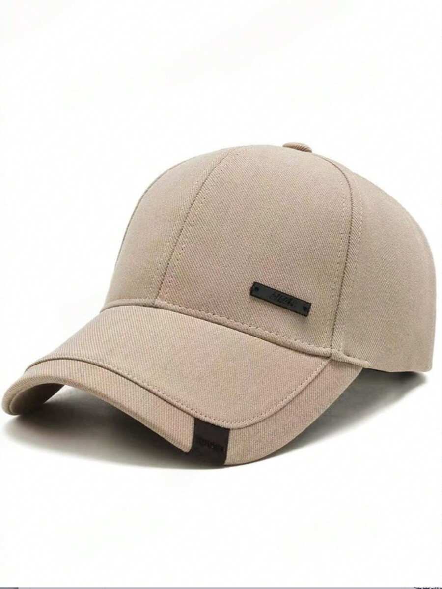 1pc Men's Baseball Cap, Outdoor Adjustable Sun Protection Casual Hat, Spring/Autumn Style - Khaki - View 1