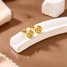 European & American Ins Style Niche High-End H Round Disc Rhinestone Jewelry Set, 304 Stainless Steel 18K Gold Plated Women's Jewelry, Suitable For Party Gifts - Multicolor - View 8