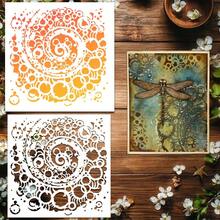1 Stück künstlerische Mandala-Muster Kunststoff-Schablone, 5,9 Zoll wiederverwendbare Vorlage für handgemachte Geschenke, Geburtstagskarten, Dankeskarten, Journaling, Magazin-Grußkarten-Dekoration Malerei - Sätze - Übersicht 2