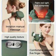 Portable Massager With 3 Modes And 2 Temperature Settings, Suitable For Neck, Shoulder, Back And Legs, Durable Plastic Massager, USB Rechargeable, Perfect For Office Use, Perfect Gift For Parents, Electric Acupressure Massager - Multicolor - View 4
