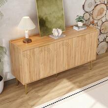Modern Sideboard White With Adjustable Shelves - Natural - View 11