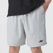 Skechers Men's Ice-Cool Lightweight Wrinkle-Resistant Quick-Dry Loose Fit Bermuda Athletic Shorts - Grey - View 3