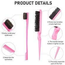 12pcs Hair Styling Tool Set | Spray Bottle, Edge Brush, Teasing Brush, Tail Comb, Hair Clips, Braiding Tool, Storage Bag | Suitable For Home Hair Styling, Salon Hair Styling | Hair Styling Tools Barber Accessories - Multicolor - View 5